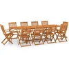 Image de vidaXL - 11-delige - Tuinset - 280x90x75 - cm - massief - acaciahout