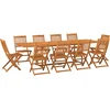 Image de vidaXL - 11-delige - Tuinset - 280x90x75 - cm - massief - acaciahout