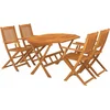 Image de vidaXL - 5-delige - Tuinset - massief - acaciahout