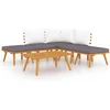 Image de vidaXL - 4-delige - Loungeset - met - kussens - massief - acaciahout