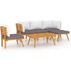 Image de vidaXL - 6-delige - Loungeset - met - kussens - massief - acaciahout