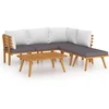 Image de vidaXL - 6-delige - Loungeset - met - kussens - massief - acaciahout