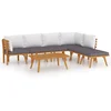 Image de vidaXL - 7-delige - Loungeset - met - kussens - massief - acaciahout