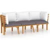Image de vidaXL - 3-delige - Loungeset - met - kussens - massief - acaciahout