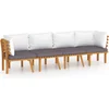 Image de vidaXL - 4-delige - Loungeset - met - kussens - massief - acaciahout