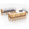 Image de vidaXL - 8-delige - Loungeset - met - kussens - massief - acaciahout