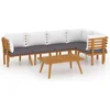 Image de vidaXL - 6-delige - Loungeset - met - kussens - massief - acaciahout