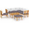 Image de vidaXL - 8-delige - Loungeset - met - kussens - massief - acaciahout