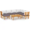 Image de vidaXL - 8-delige - Loungeset - met - kussens - massief - acaciahout