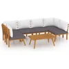 Image de vidaXL - 7-delige - Loungeset - met - kussens - massief - acaciahout
