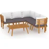 Image de vidaXL - 6-delige - Loungeset - met - kussens - massief - acaciahout