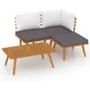 Image de vidaXL - 4-delige - Loungeset - met - kussens - massief - acaciahout