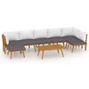 Image de vidaXL - 8-delige - Loungeset - met - kussens - massief - acaciahout