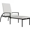 Image de vidaXL - Ligbed - met - voetensteun - polyetheen - rattan - zwart
