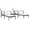 Image de vidaXL - Ligbedden - 2 - st - met - tafel - poly - rattan - bruin