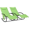 Image de vidaXL - Ligbedden - 2 - st - schommelend - staal - en - textileen - groen
