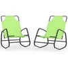 Image de vidaXL - Ligstoelen - 2 - st - schommelend - staal - en - textileen - groen