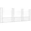 Image de vidaXL - Schanskorf - U-vormig - met - 4 - palen - 380x20x150 - cm - ijzer