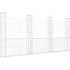 Image de vidaXL - Schanskorf - U-vormig - met - 4 - palen - 380x20x200 - cm - ijzer