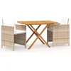 Image de vidaXL - 3-delige - Tuinset - met - kussens - beige