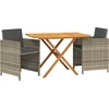 Image de vidaXL - 3-delige - Tuinset - met - kussens - grijs