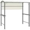 Image de vidaXL - Prieel - met - dak - 220x110x200 - cm - crèmekleurig