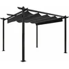 Image de vidaXL - Tuinprieel - met - uittrekbaar - dak - 3x3 - m - antracietkleurig