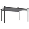Image de vidaXL - Tuinprieel - met - uittrekbaar - dak - 4x3 - m - antracietkleurig