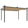 Image de vidaXL - Tuinprieel - met - uittrekbaar - dak - 4x3 - m - taupe