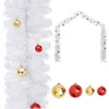 Image de vidaXL - Kerstslinger - versierd - met - kerstballen - 5 - m - wit