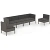 Image de vidaXL - 6-delige - Loungeset - met - kussens - poly - rattan - grijs