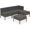 Image de vidaXL - 5-delige - Loungeset - met - kussens - poly - rattan - grijs