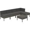 Image de vidaXL - 6-delige - Loungeset - met - kussens - poly - rattan - grijs