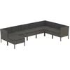 Image de vidaXL - 8-delige - Loungeset - met - kussens - poly - rattan - grijs