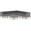 Image de vidaXL - 8-delige - Loungeset - met - kussens - poly - rattan - grijs