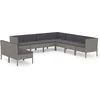 Image de vidaXL - 9-delige - Loungeset - met - kussens - poly - rattan - grijs