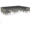 Image de vidaXL - 11-delige - Loungeset - met - kussens - poly - rattan - grijs