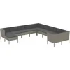 Image de vidaXL - 11-delige - Loungeset - met - kussens - poly - rattan - grijs