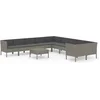 Image de vidaXL - 11-delige - Loungeset - met - kussens - poly - rattan - grijs
