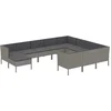 Image de vidaXL - 11-delige - Loungeset - met - kussens - poly - rattan - grijs