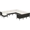 Image de vidaXL - 12-delige - Loungeset - met - kussens - poly - rattan - zwart