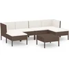 Image de vidaXL - 7-delige - Loungeset - met - kussens - poly - rattan - bruin
