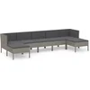 Image de vidaXL - 7-delige - Loungeset - met - kussens - poly - rattan - grijs
