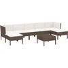 Image de vidaXL - 8-delige - Loungeset - met - kussens - poly - rattan - bruin