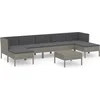 Image de vidaXL - 8-delige - Loungeset - met - kussens - poly - rattan - grijs