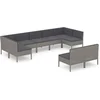 Image de vidaXL - 9-delige - Loungeset - met - kussens - poly - rattan - grijs