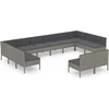 Image de vidaXL - 12-delige - Loungeset - met - kussens - poly - rattan - grijs