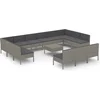 Image de vidaXL - 14-delige - Loungeset - met - kussens - poly - rattan - grijs