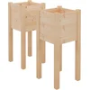 Image de vidaXL - Plantenbakken - 2 - st - 31x31x70 - cm - massief - grenenhout