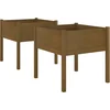 Image de vidaXL - Plantenbakken - 2 - st - 70x70x70 - cm - massief - grenenhout - honingbruin